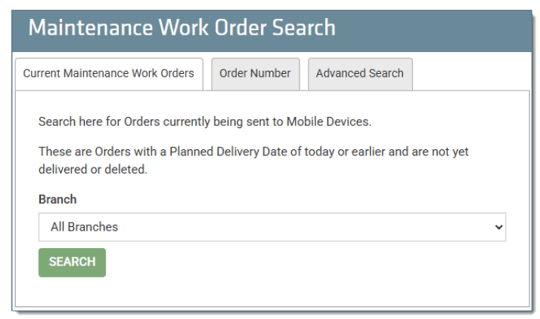 Maintenance Work Order Search