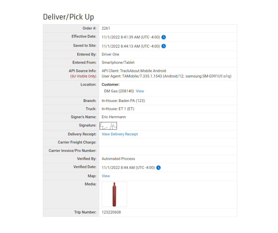 TrackAbout desktop view